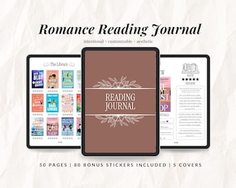 Romance Reading Journal (Digital Download) | Book Tracker for Goodnotes | FREE Stickers Included