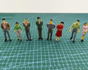 Miniature People Figurines Set,1:50(about 3cm) Scale Model Figures,Diorama Accessories,Train Figures,Tiny People Decor,Model Scene Props