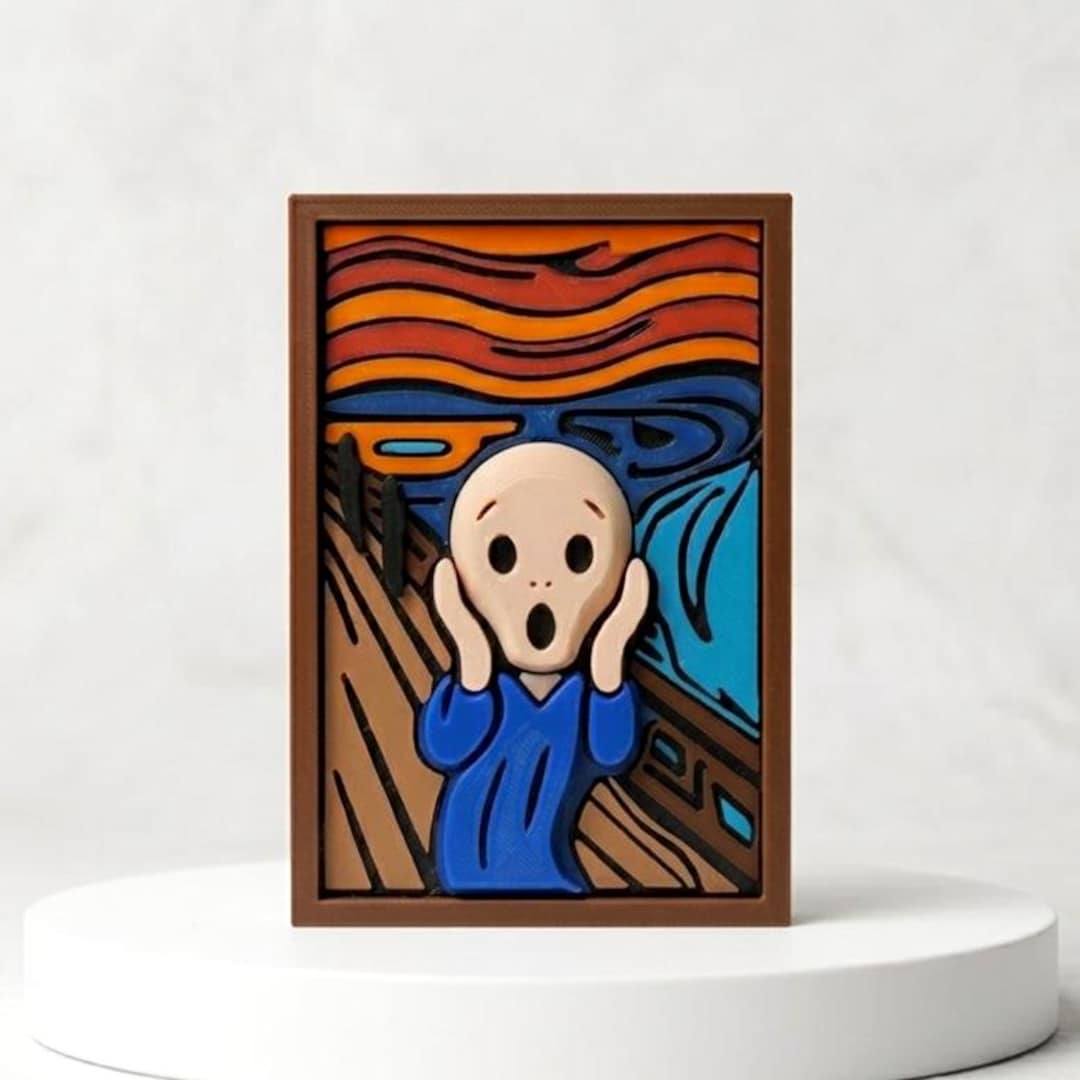 The Scream Rendition The Scream - Chibi 3D Printed Art Toy Display – Classic Painting ...