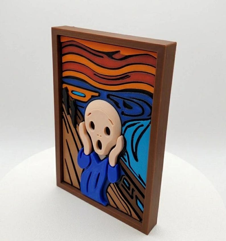 The Scream Rendition The Scream - Chibi 3D Printed Art Toy Display – Classic Painting ...