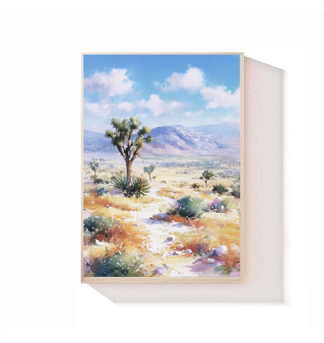 Joshua Tree Print Mojave Desert Watercolor California Landscape Wall ...