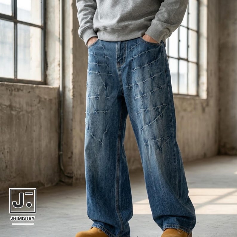 Wide Leg Jeans | Washed Denim Straight Pants | Daily Wear | Y2K Streetwear Style

Wide leg washed denim jeans with straight loose fit and Y2K streetwear style.