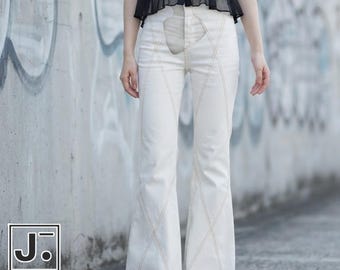 Slim Flare Jeans | Casual High Waist Pants | Daily Wear | Soft Street Style