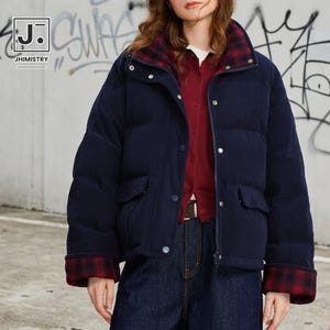 Abrigo acolchado de pana / Chaqueta de plumón de pato / Ropa de uso diario / Conjunto acogedor de invierno