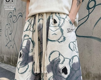 Loose Graphic Shorts | Wide Leg Casual Bottoms | Daily Wear | High Street Style