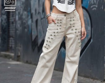 Wide Leg Jeans | Buckle Loose Baggy Pants | Daily Wear | Y2K Streetwear Style