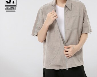 Zip Polo Shirt | Casual Short Sleeve Top | Daily Wear | Modern Y2K Streetwear