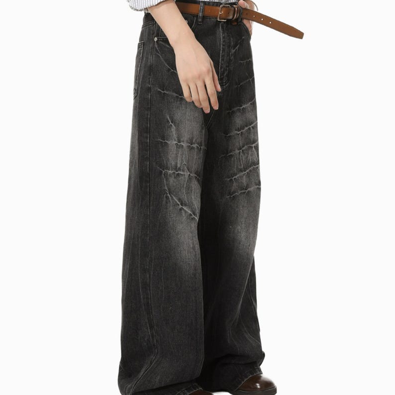 Wide Leg Jeans | Washed Denim Straight Pants | Daily Wear | Y2K Streetwear Style

Wide leg washed denim jeans with straight loose fit and Y2K streetwear style.