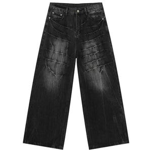 Wide Leg Jeans | Washed Denim Straight Pants | Daily Wear | Y2K Streetwear Style

Wide leg washed denim jeans with straight loose fit and Y2K streetwear style.