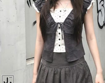 Polka Dot Top | Puff Sleeve Summer Shirt | Daily Wear | Soft Feminine Style