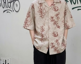 Mens Camp Collar | Loose Fit Summer Top | Commuter Style | Casual Daily Wear