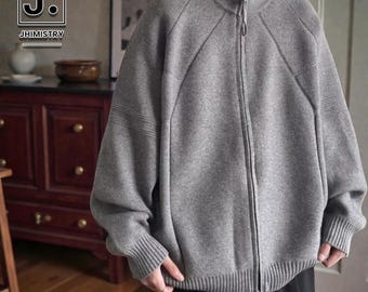 Oversized Zip Sweater | Loose Long Sleeve Jacket | Daily Wear | Korean Streetwear Style