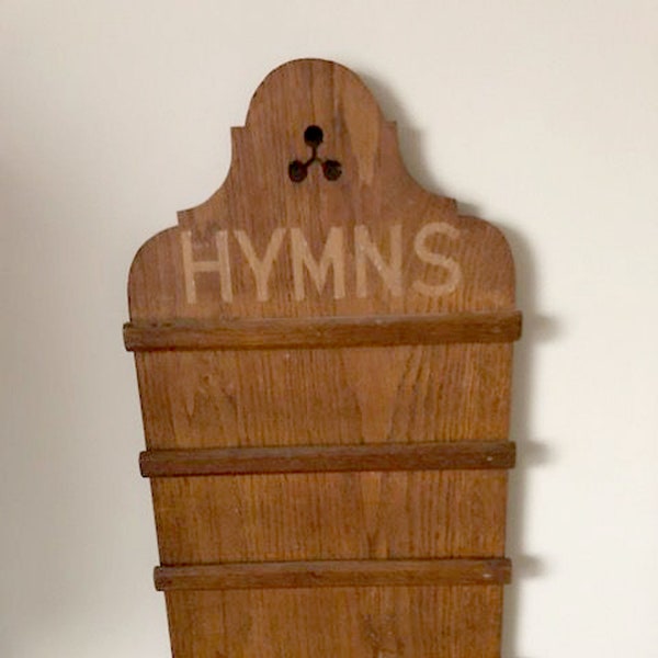 Vintage Wall Mounted Oak Church Hymn Board - Old Religious Antiques