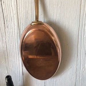 Vintage, French,  Stamped,  J JACQUOTOT 77 Rue Damesme Paris, and VILLEDIEU FRANCE,, Copper, Oval, Large, Fish Pan, Dover Sole Pan.,.
