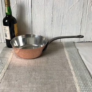 French, 20cm, METAUX OUVRES, Vintage,Professional Quality, Copper, Windsor, Sauteuse Tapered Pan, Stamped