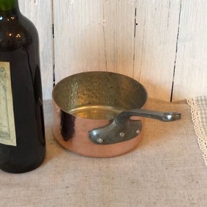 French, Vintage, Stamped FABRICATION FRANCAISE, Copper Saucepan, Professional.