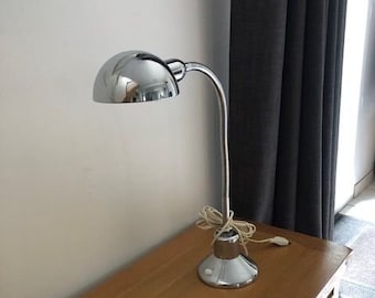 Vintage, French, Rare, Flexible, Chrome, Table Lamp. 1960s