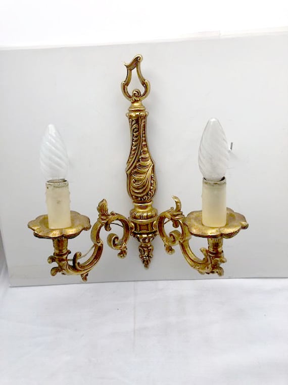 Candle Sconce GILT Bronze Vintage French Empire Style Double