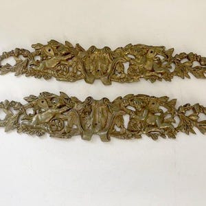 Antique, French, Pair of Bronze, Ormolu, Cherubs, Cast, Garniture or Pediments, Furniture Ornaments, Salvaged Hardware, Restoration