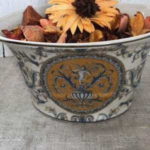 French, Vintage,  Empire Style, Hand Painted Oval Jardinière or Planter.