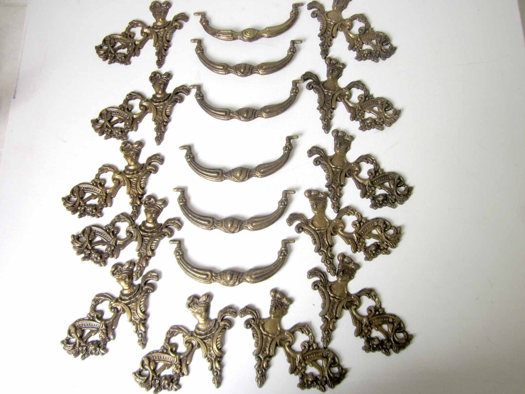 French Vintage Bronze Chest of Drawer Handles Sold in Sets of Etsy