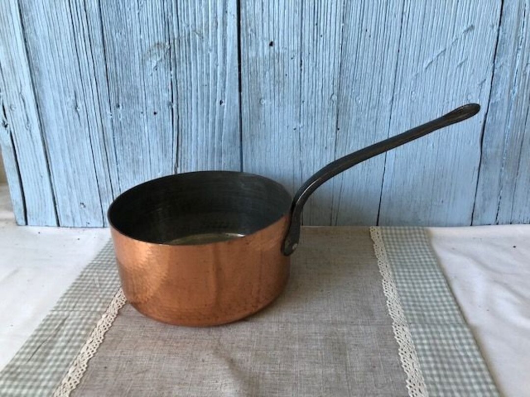 French, Vintage, Copper Pan, Stunning, Hammered Copper Pan, Cast