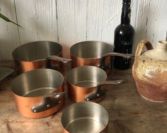 French, Stamped TOURNUS FRANCE, Vintage, Copper Pans, Kitchenware, Unused