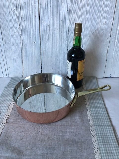 Copper Cooking Pan Authentic Italian Risotto Pan 11 Inches Tin Lined  Handmade Hammered Made in Italy Retro-style Gift Idea for Grandmother 