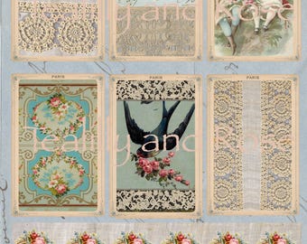 Archivo digital de Junk Journal, imágenes prediseñadas de efímeros vintage, adornos para diarios y libros.
