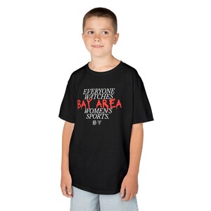 Youth | Everyone Watches Bay Area Women's Sports | Bay FC and Golden State Valkyries Tee (Poppy) zdjęcie 3