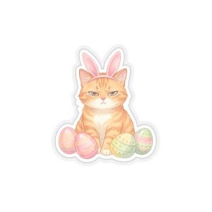 Grumpy Cat Bunny Ears - Kiss-Cut Sticker