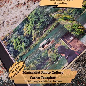Minimalist Travel Photo Dump Digital Scrapbook, Photobook Canva Template, Wedding Gallery Showcase, Memory Book, 80+ Pages With 200 Frames
