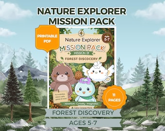 Nature Explorer Mission Pack | Forest Scavenger Hunt Printable | Outdoor Nature Activities for Kids | Forest Adventure PDF | Ages 5–7