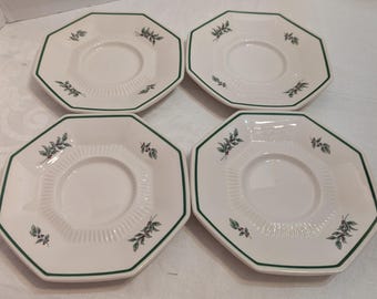 Vintage Nikko Christmastime Japan Plates Set 4 Holly Christmas Dessert Salad Plates