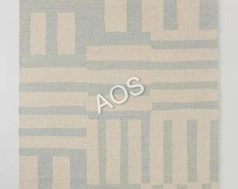 8x10 Anthropologie Greer Taupe Handmade Tufted Woolen Area Rug