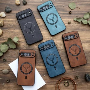 Luxe telefoonhoesje van kunstleer Magnetisch draadloos oplaadhoesje Google Pixel Slim beschermend