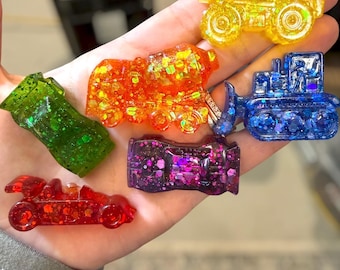 Resin Cars & Trucks, rainbow, customizable