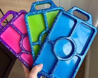 Customizable Resin Tinker Tray, Glitter Sensory Play Dough Tray