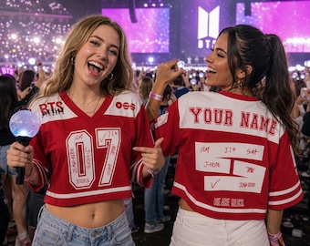Benutzerdefinierter Name Bangtan Inspiriert Fan Basketball Crop Top, personalisiertes Arirang BTS World Tour Merch Army Konzert Outfit, Comeback Sport Jersey