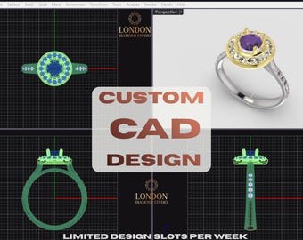Custom 3D CAD Jewelry Design Service | Engagement Ring, Pendant, Diamond Designs