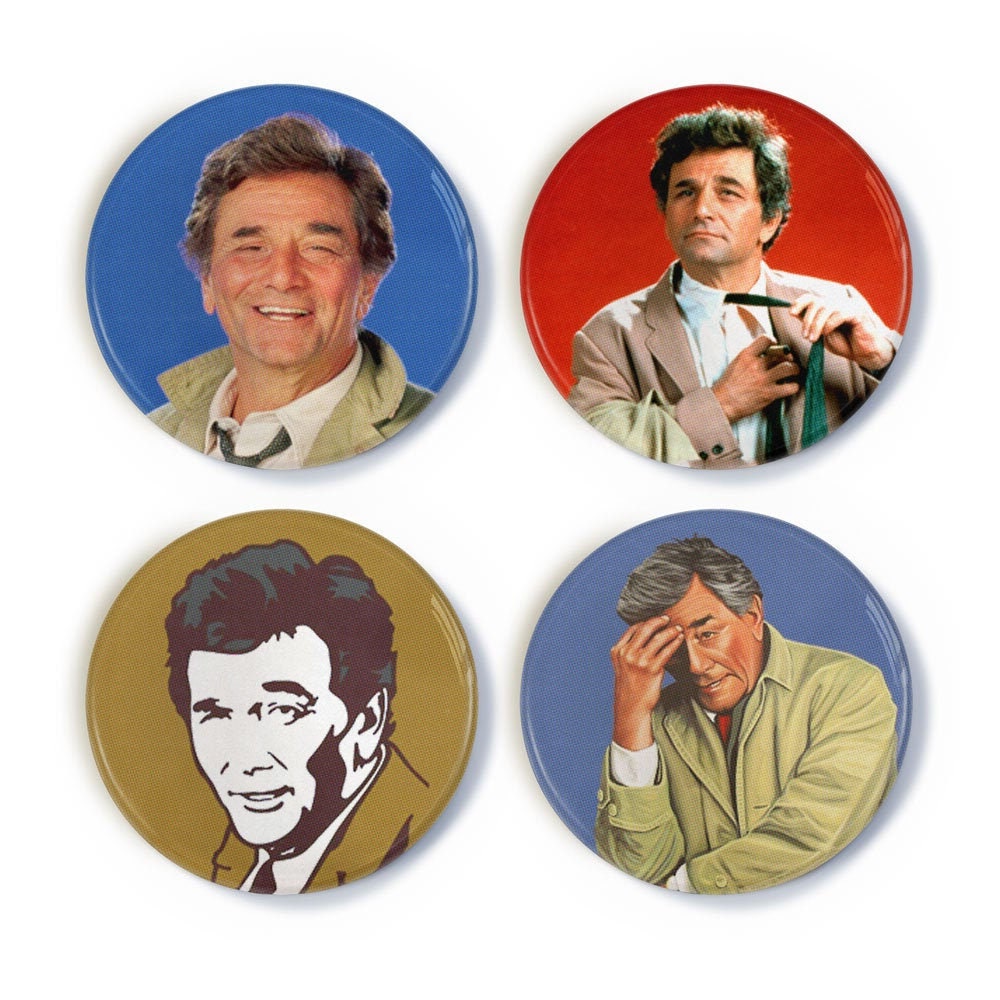 4 x Columbo Button Badge Set | Etsy
