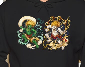 Fujin Raijin Hoodie, Japanese Wind and Thunder Gods