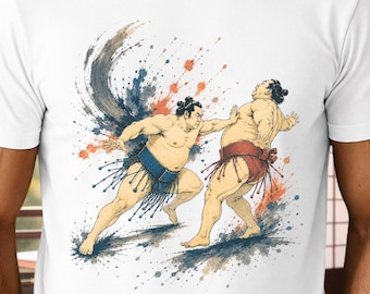 Sumo Wrestling T-Shirt , Japanese Ukiyo-e Sports Art