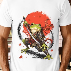 Samurai Frog T-Shirt - Japanese Warrior Frog Art Tee