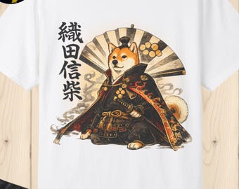 Oda Nobunaga Shiba Inu T-Shirt, Samurai Shiba Shirt, Japanese Warrior Dog Tee, Sengoku Japan Shirt, Shiba Inu Samurai Armor Shirt