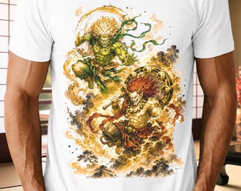 Fujin & Raijin T-Shirt - Japanese Mythology Gods Art Tee