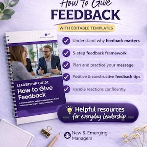 Leadership Feedback Guide | Conversation Framework, Templates (Digital PDF + PPT)