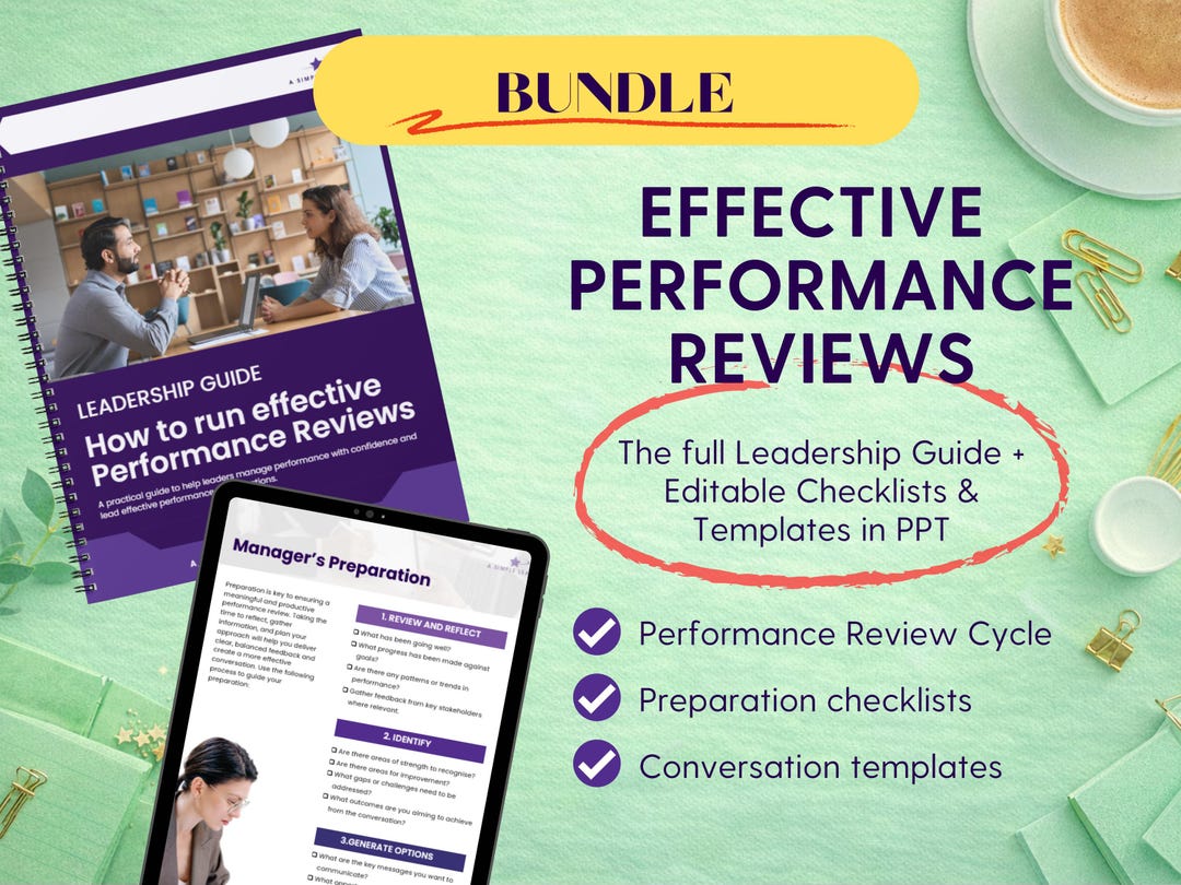 Performance Review Guide and Templates BUNDLE | Employee Review Process ...