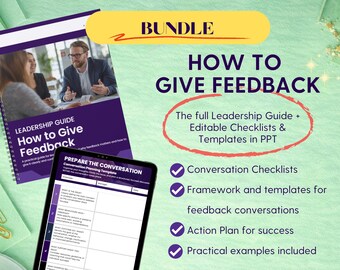 How to Give Feedback Guide and Templates BUNDLE | Effective Feedback ...
