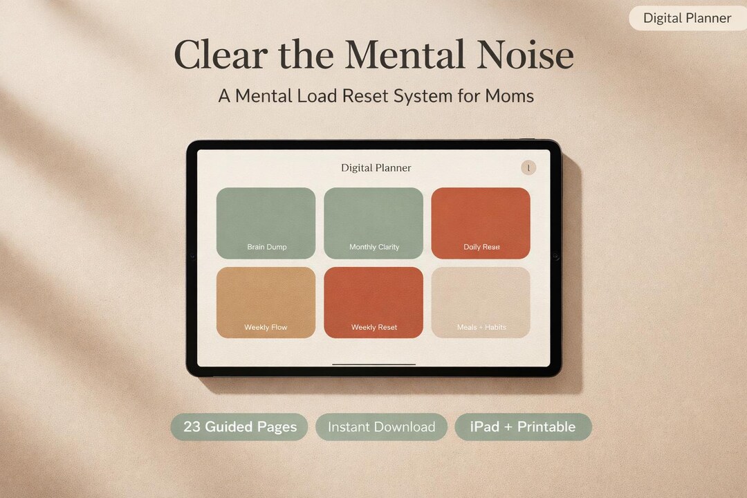 Overwhelmed Mom Planner | Mental Load Reset System | Weekly Organizer ...
